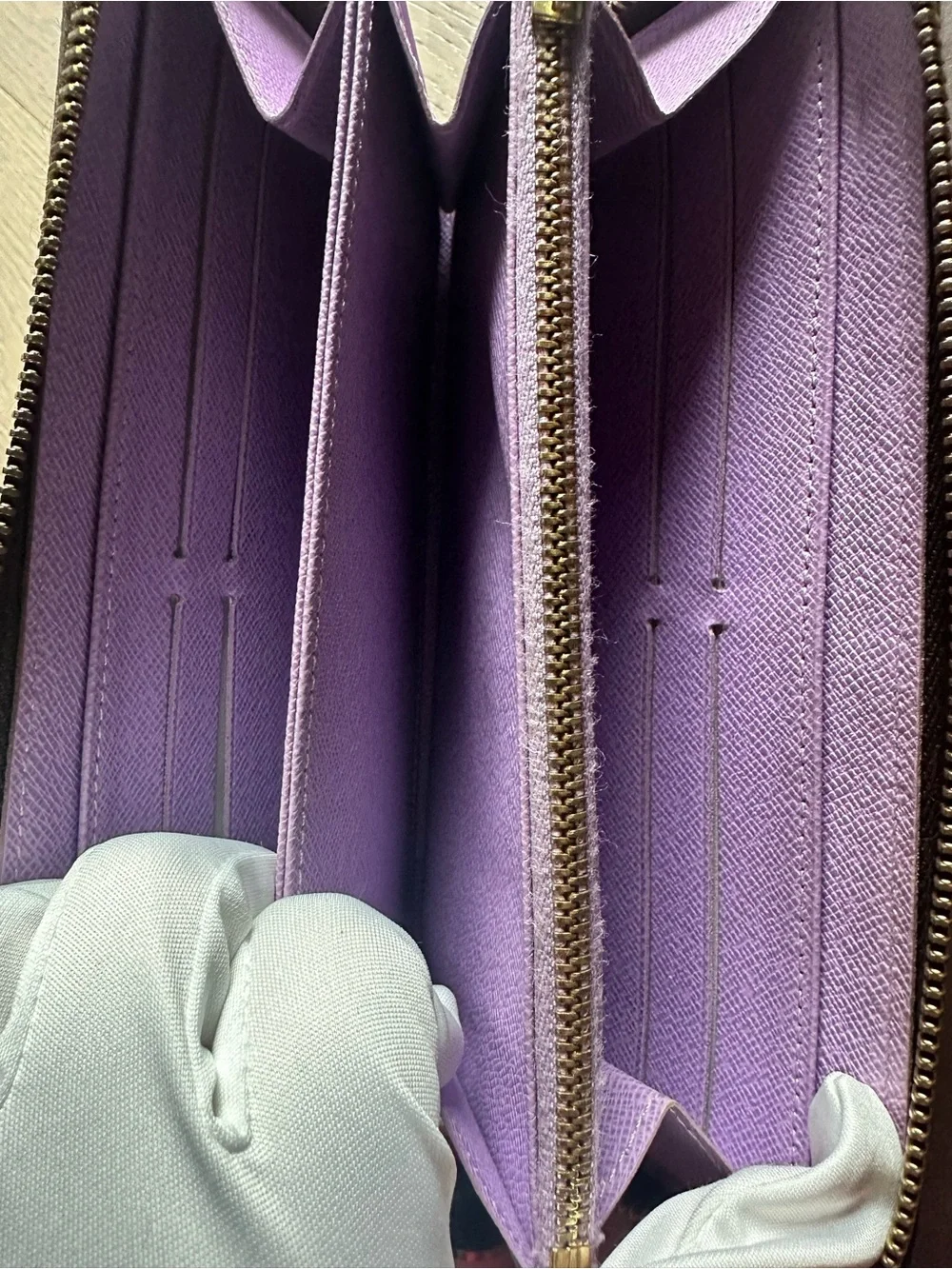 Louis Vuitton Damier Ebene Evasion Zippy Wallet Limited Edition Purple Full Set